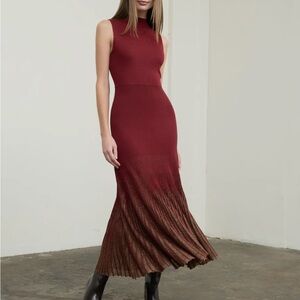 Elegant Burgundy Sleeveless Dress